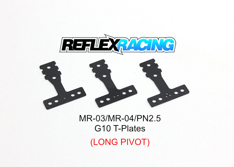 MR-03/MR-04/PN2.5 G10 T Bar Set - LONG Pivot (Soft, Medium, Hard) [Reflex Racing] RR003