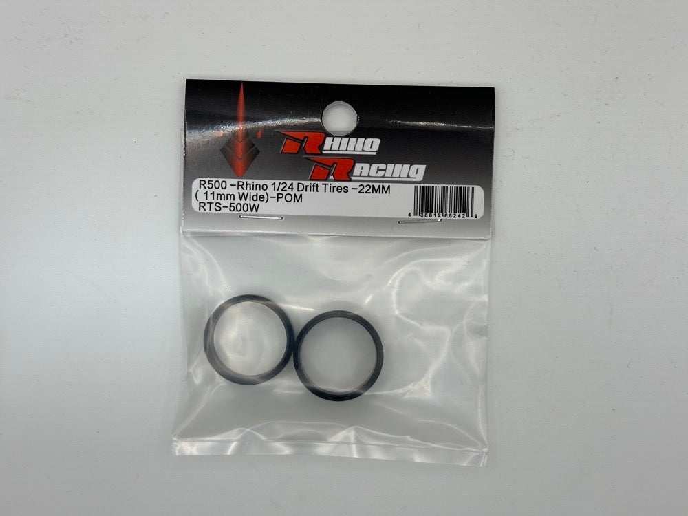 R500 - Rhino 1/24 Drift Tires - 22MM (11mm Wide) - POM [Rhino Racing] RTS-500W