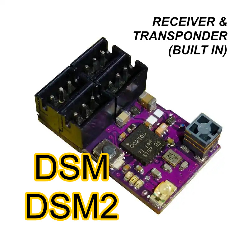 DSM DSM2 Compatible 4 Channel MICRO Tower Antenna Receiver + TRANSPONDER For 1-24 1-28 (CASE-LESS) [MXO RACING] RXC52-DP&TP
