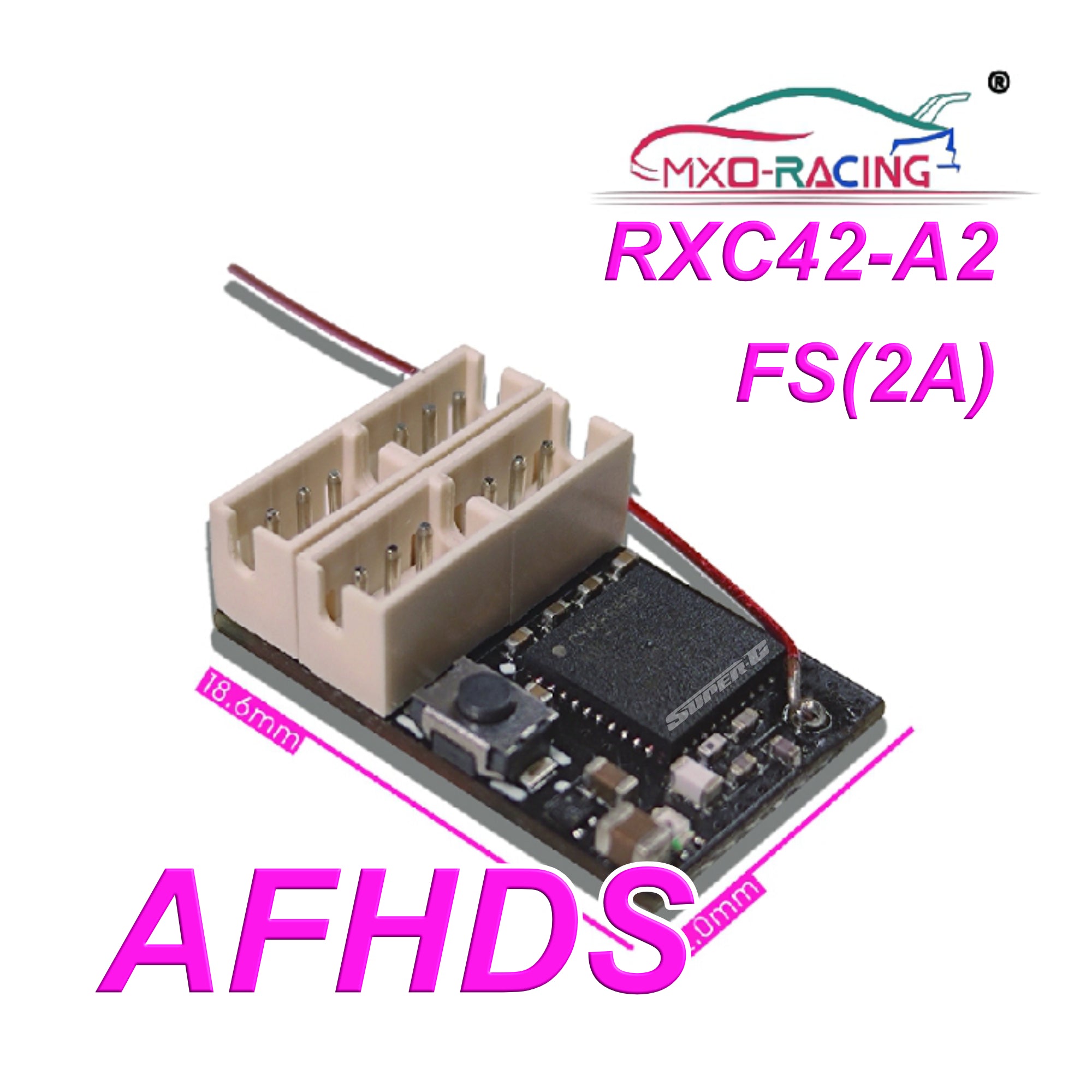 FLYSKY AFHDS 2A  Compatible 4 Channel MICRO WIRELESS (Internal Antenna) Receiver For 1-24 1-28 [MXO RACING] RXC42-A2