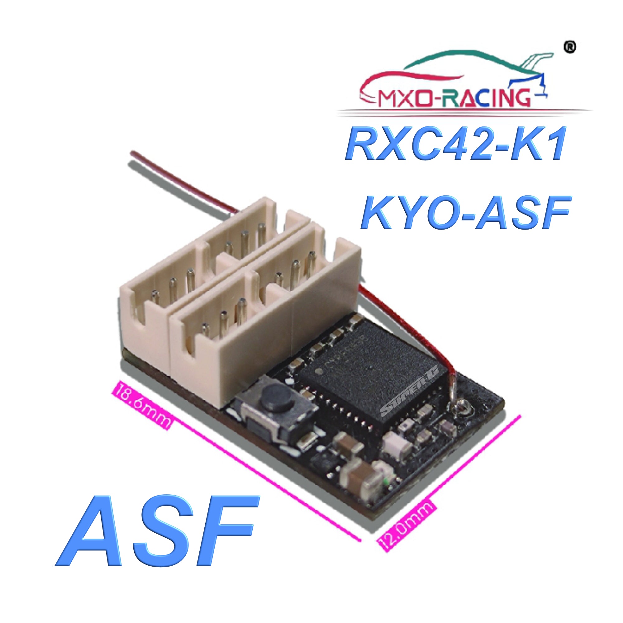 KYOSHO ASF Compatible 4 Channel MICRO WIRELESS (Internal Antenna) Receiver For 1-24 1-28 [MXO RACING] RXC42-K1