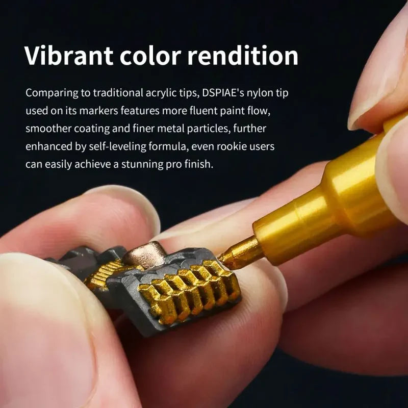 MKA Super Metallic Markers (12 Colors) Detailing Hobby Model Paint Markers [DSPIAE] MKA Series