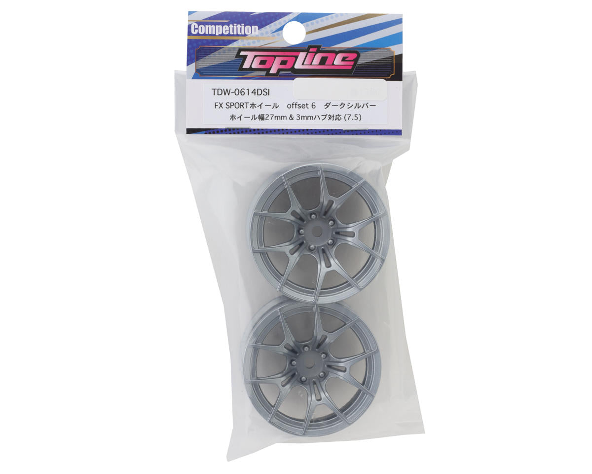 FX SPORT MULTI-SPOKE DRIFT WHEELS (DARK SILVER) 6MM-8MM [TOPLINE] TDW-0614DSI TDW-0814DSI