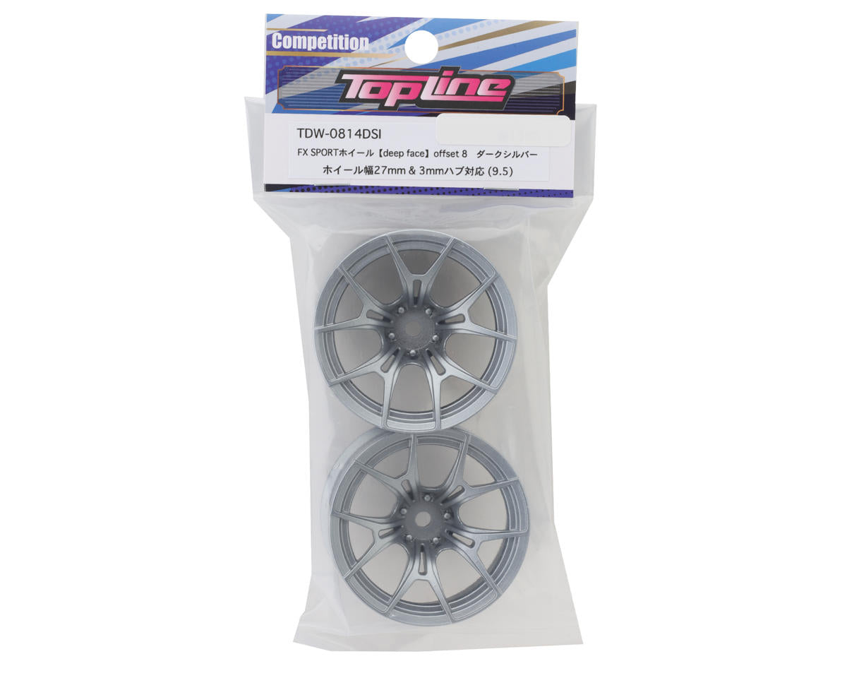 FX SPORT MULTI-SPOKE DRIFT WHEELS (DARK SILVER) 6MM-8MM [TOPLINE] TDW-0614DSI TDW-0814DSI