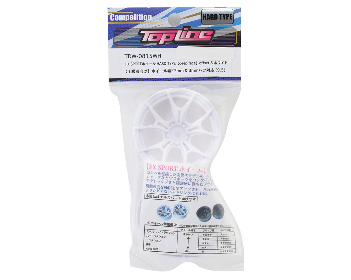 FX SPORT MULTI-SPOKE DRIFT WHEELS (WHITE) DEEP FACE 8MM [TOPLINE] TDW-0815WH