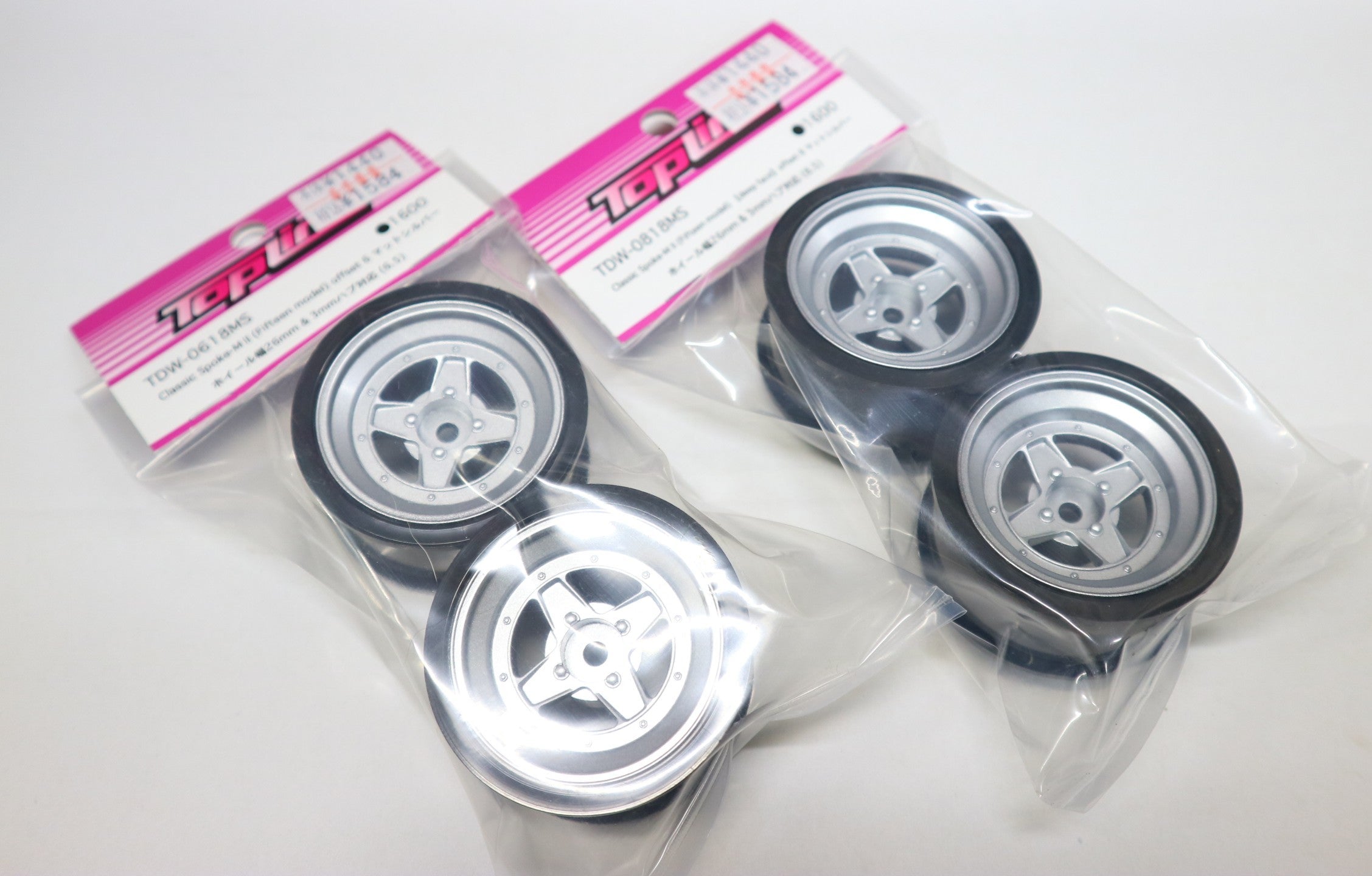 MINI Classic Spoke-M II Fifteen Model (M-CHASSIS SIZE) Matte Silver 6mm / 8mm Offset [Topline] TDW-0618MS TDW-0818MS