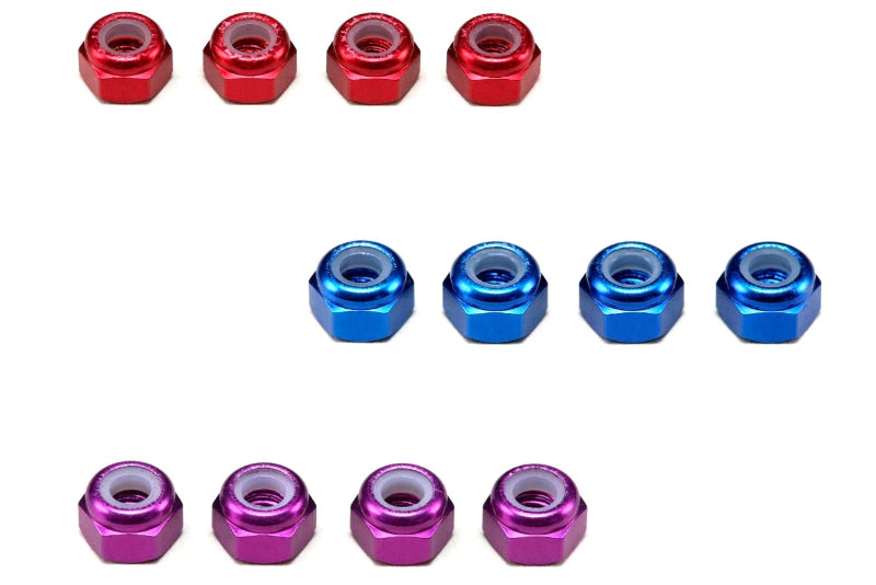 M3 Aluminum 3mm Nylon Lock Nuts [YOKOMO] ZC-N3AR ZC-N3ABL ZC-N3APU