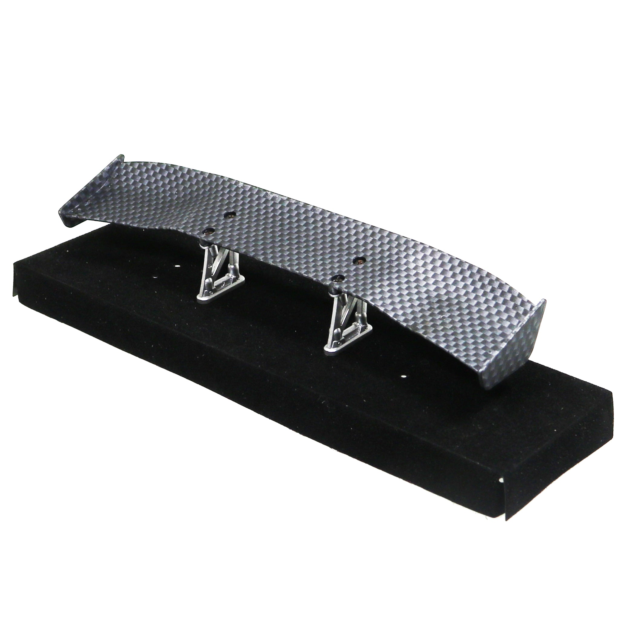Flying Surfaces Spoiler Rack Carbon Fiber Style SPOILER (170mm) with SILVER (HIGH) WING STANDS - [G ...