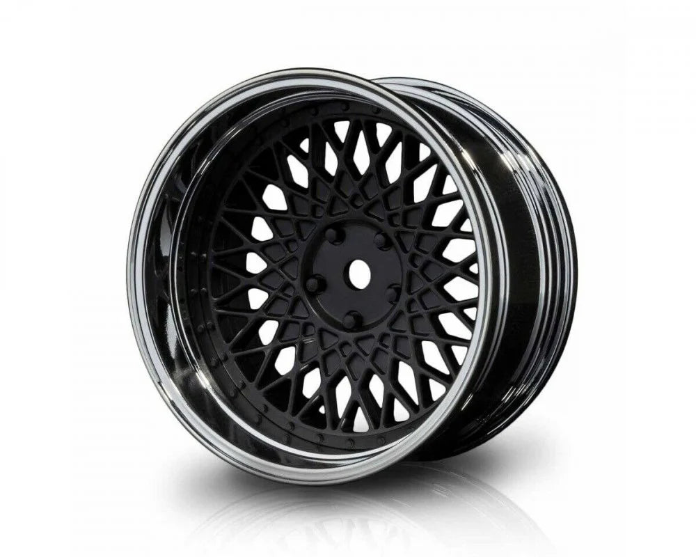 501 Mesh (BLACK - CHROME) Adjustable Offset Rims (4-Pack) 1-10 BBS STY ...
