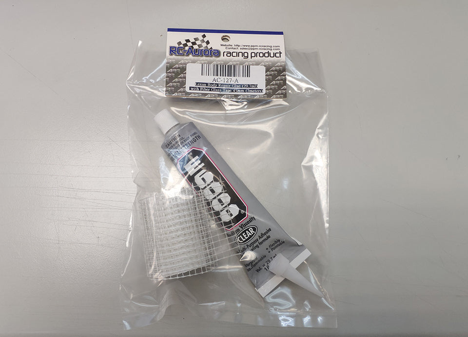 E6000 Lexan Body Repair Glue (29.7ml) with Fiber Glass Tape 45mm  [ARR] AC-127-A