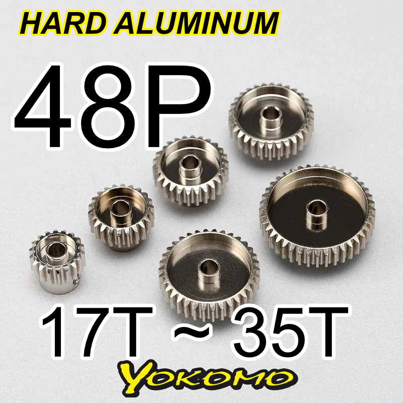 Super Hard Precision Aluminum Pinion Gear - 48P - 17T 18T 19T 20T 21T 22T 23T 24T 25T 26T 27T 28T 29T 30T 31T 32T 33T 34T[Yokomo] PG-48