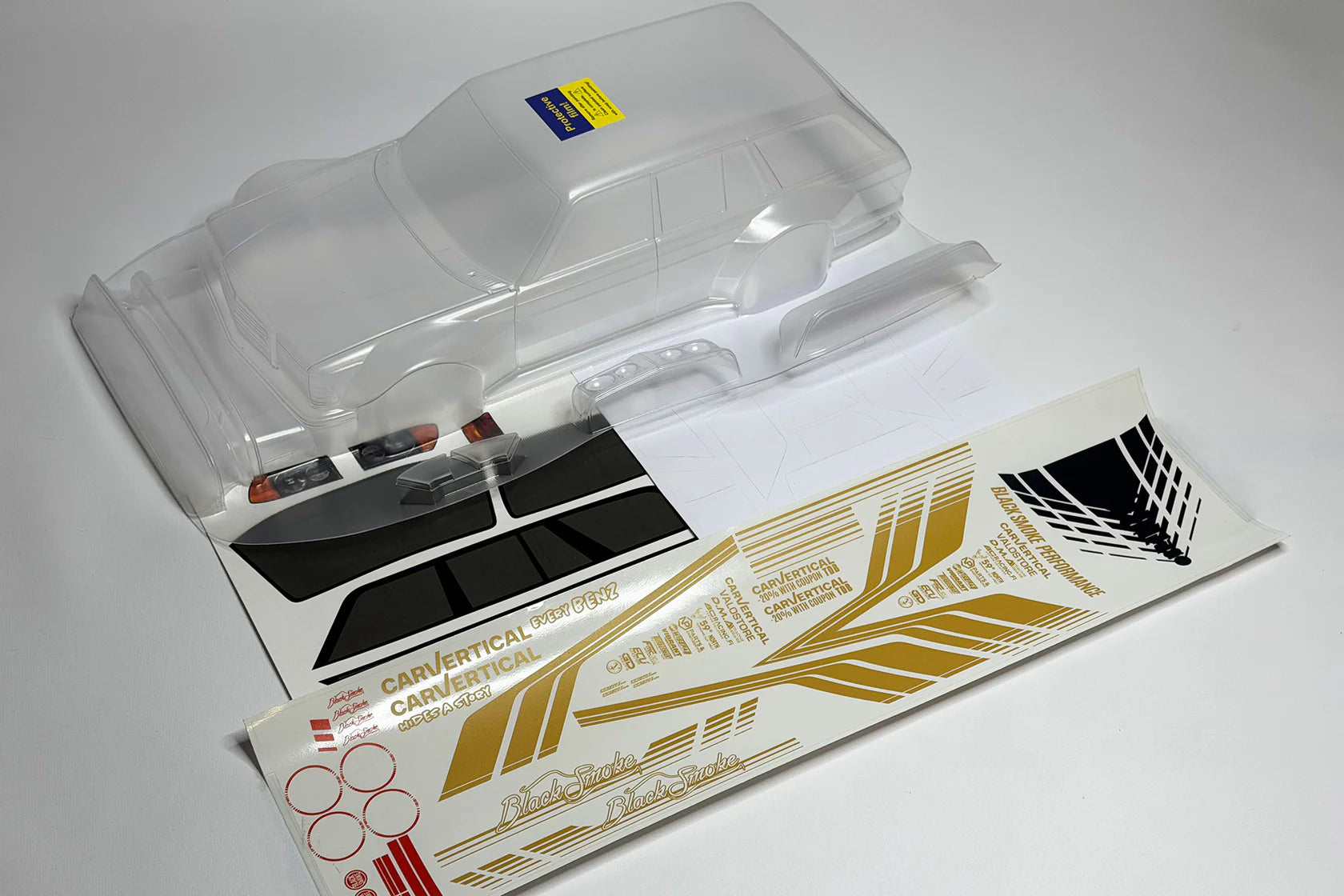Mecedes Benz w123 Wagon BlackSmoke Tribute S123 1-10 Body Set [APlastics] AP-BSM-W123