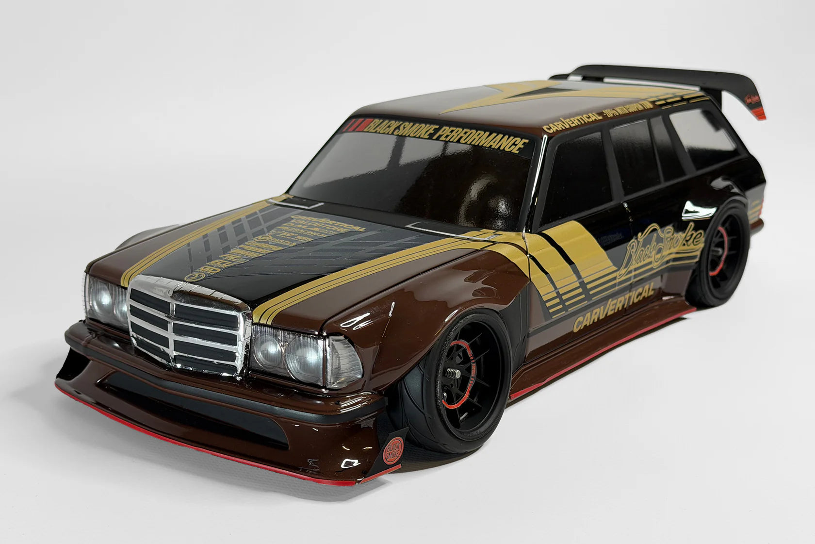 Mecedes Benz w123 Wagon BlackSmoke Tribute S123 1-10 Body Set [APlastics] AP-BSM-W123