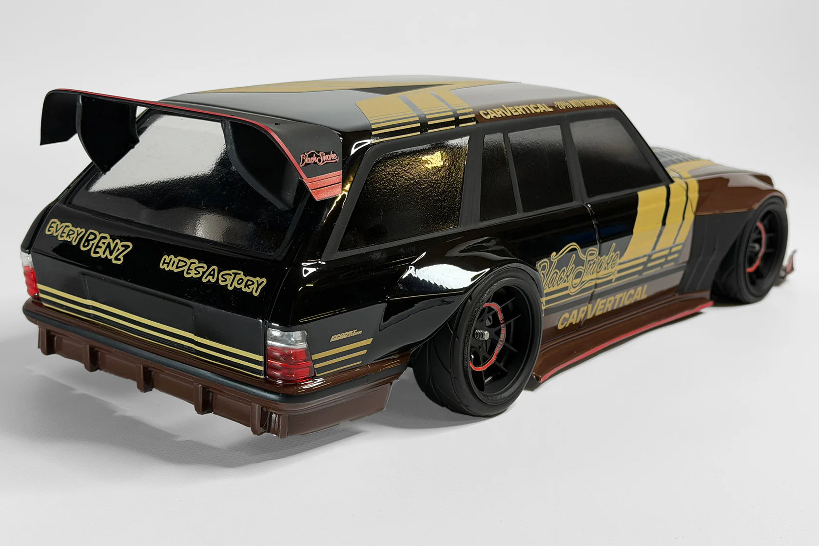Mecedes Benz w123 Wagon BlackSmoke Tribute S123 1-10 Body Set [APlastics] AP-BSM-W123