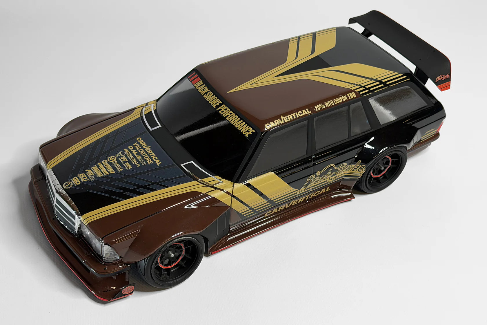 Mecedes Benz w123 Wagon BlackSmoke Tribute S123 1-10 Body Set [APlastics] AP-BSM-W123