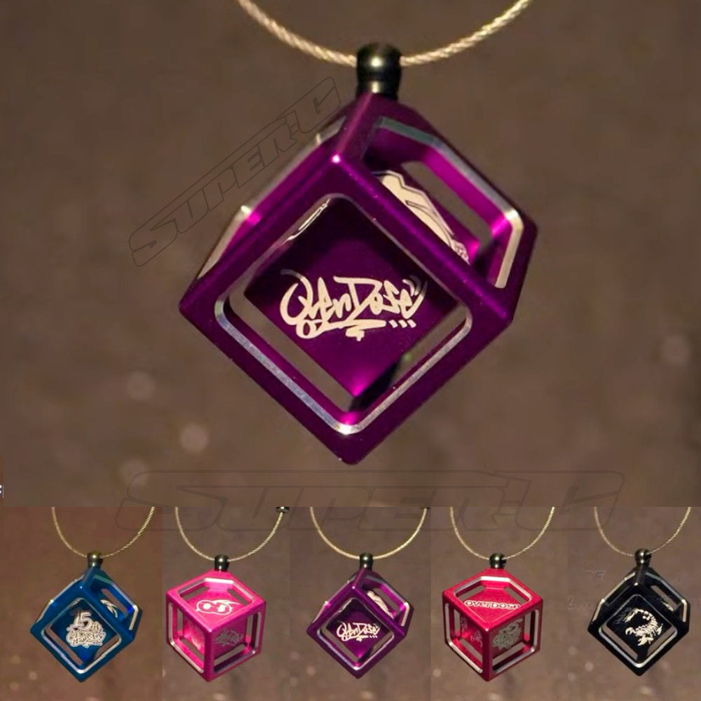 FLOAT CUBE CHARM - KEYCHAIN KEY STRAP - RED BLUE PURPLE PINK BLACK [OVERDOSE]
