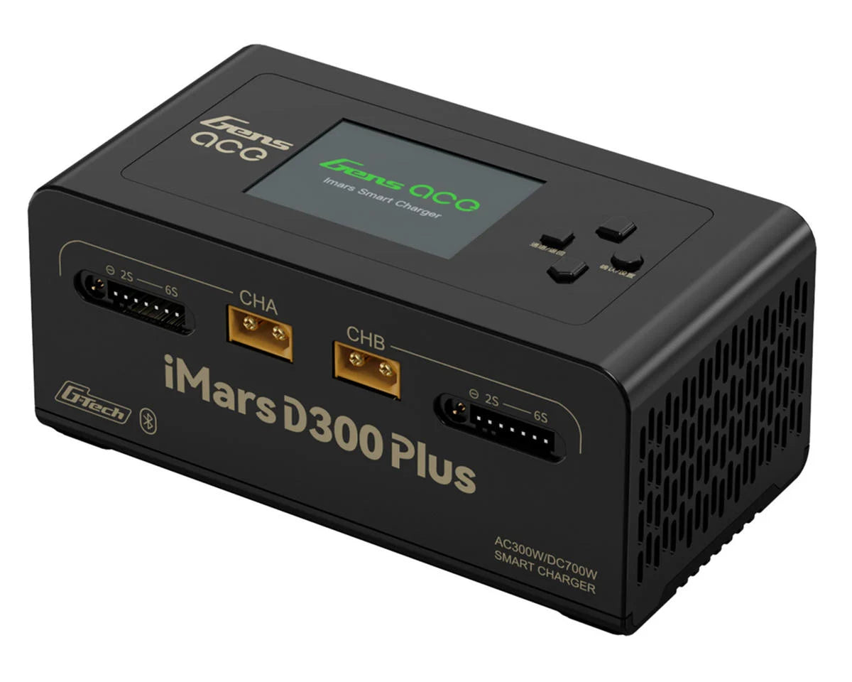 iMars D300 Plus G-Tech Smart Dual AC/DC Charger (Black) (6S/16A) (AC-300W) (DC-350W x2) w BT[Gens Ace] GEA300WPLUS-UB