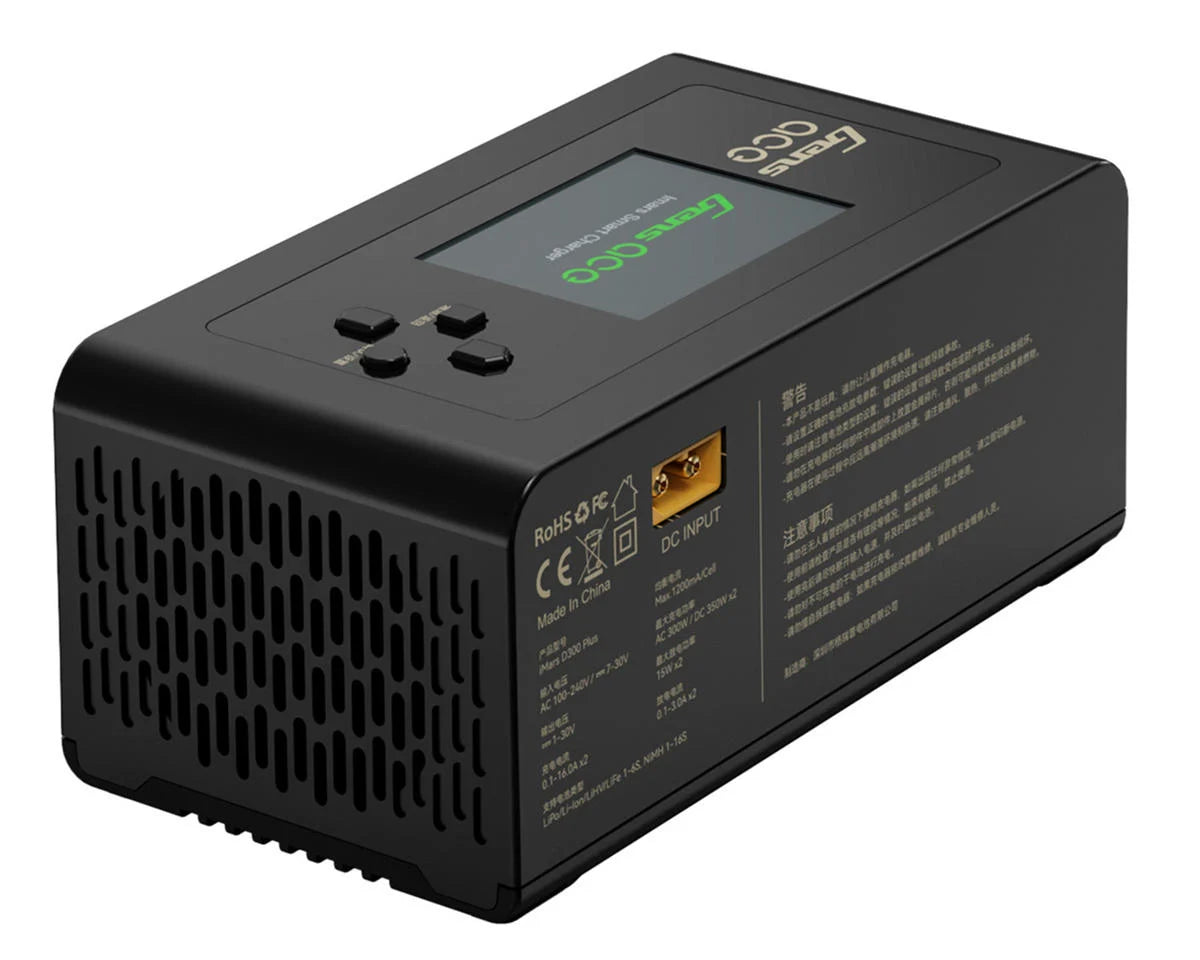 iMars D300 Plus G-Tech Smart Dual AC/DC Charger (Black) (6S/16A) (AC-300W) (DC-350W x2) w BT[Gens Ace] GEA300WPLUS-UB