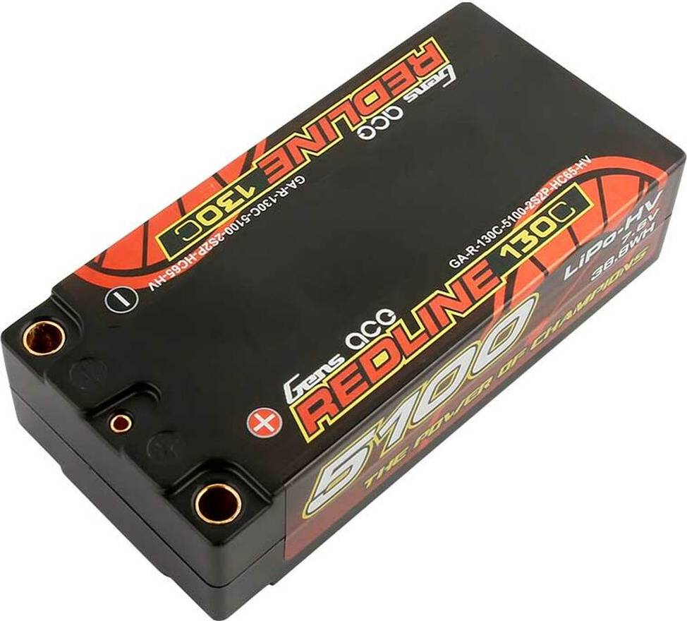 Gens Ace Redline 5100mAh 130C 7.6V HV Shorty LiPo Battery