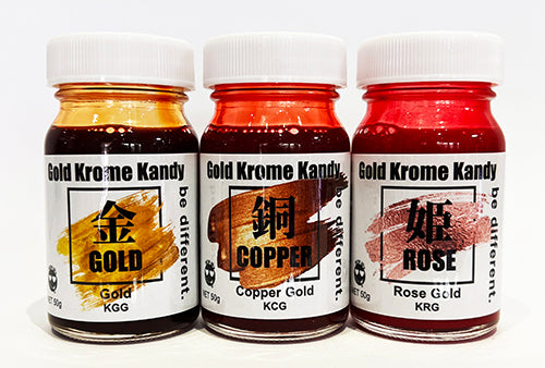 GOLD KROME Kandy (Gold, Copper Gold, Rose Gold) 50mL bottle AIR BRUSH USE (Made in Japan) [Show Up]