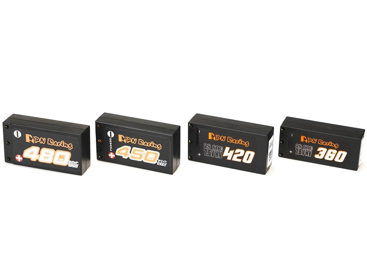 V6 Hardcase LiPo 2S 7.4v 450mah 60C Battery 44.6 x 24 x 12.4mm (1-28 Mini-Z RX28 RC28 XBONE) [PN Racing] 733450