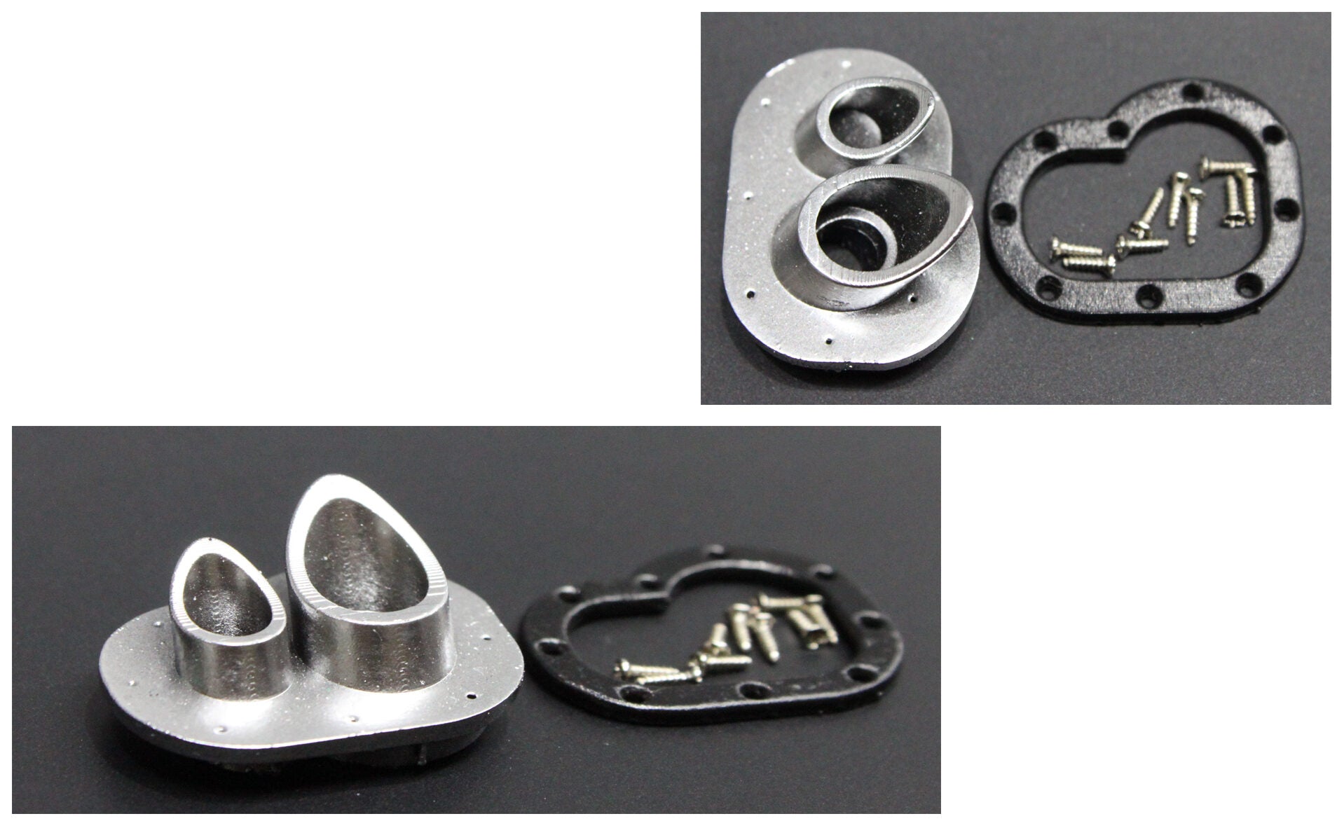 Hood Blast Pipes Muffler w Trim and Screws 1-10 Realistic Exhaust [SRC]