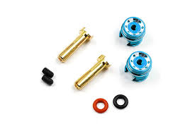Aluminum Grip - 4mm / 5mm Bullet Plugs for Battery (from ESC) Gold Blue Red Purple Black [Yeah Racing] WPT-0160 WPT-0159