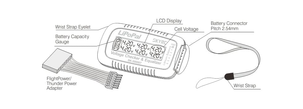 LiPoPal Voltage Checker and Balancer for Lipo Batteries [Sky RC] SK-500007