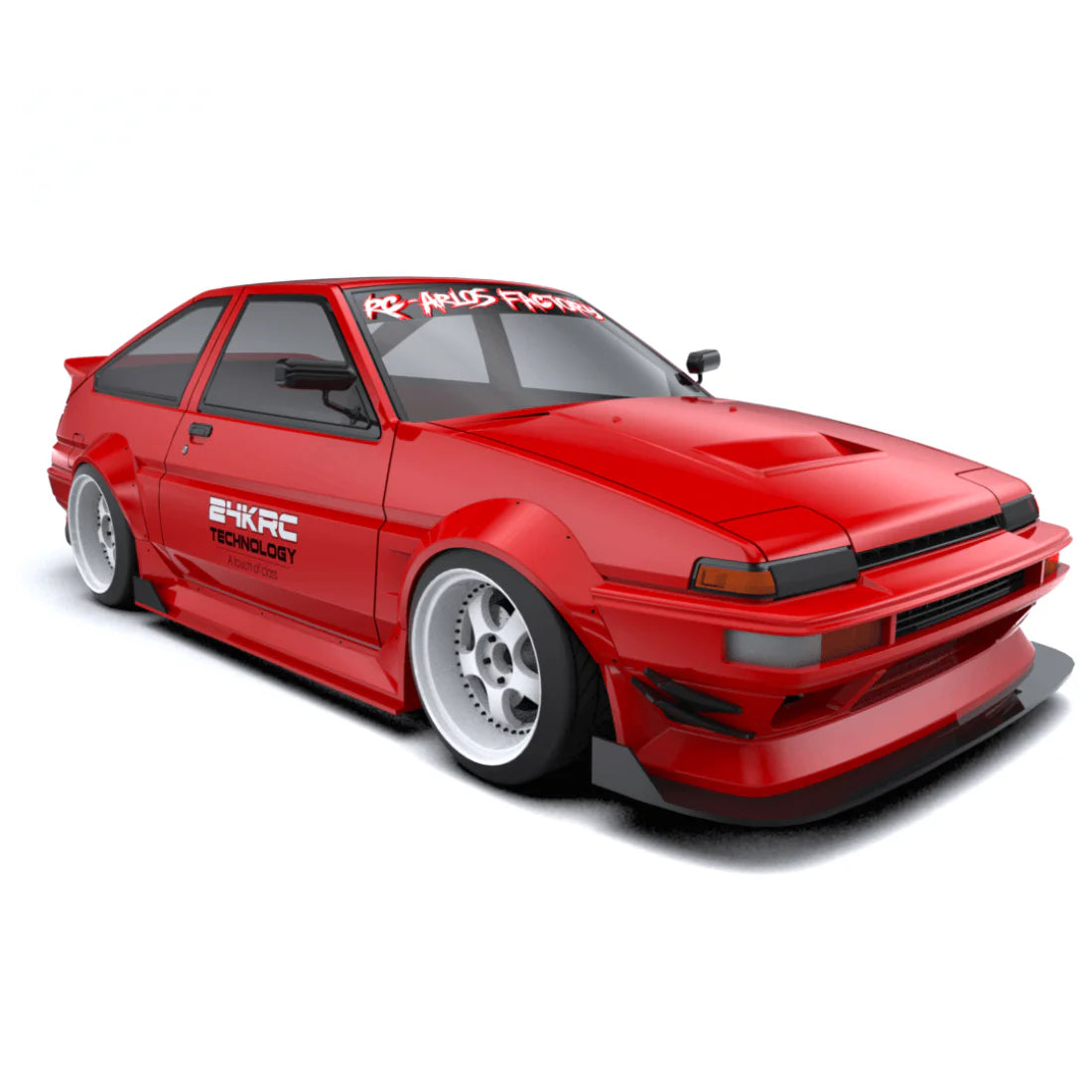 Toyota AE86 w J Run Wideboy 1-10 Drift Body Shell [24K] TAF14000 + GWN00003