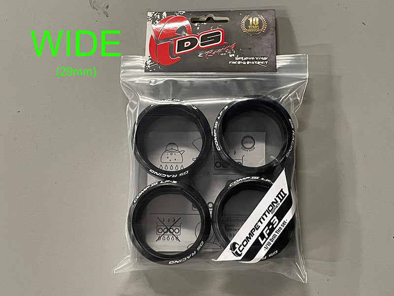 29mm WIDE Competition III LF-3 Drift Tire (4-Pack) [DS Racing] COMPIII COMP 3 LF3 CS3-LF3-29