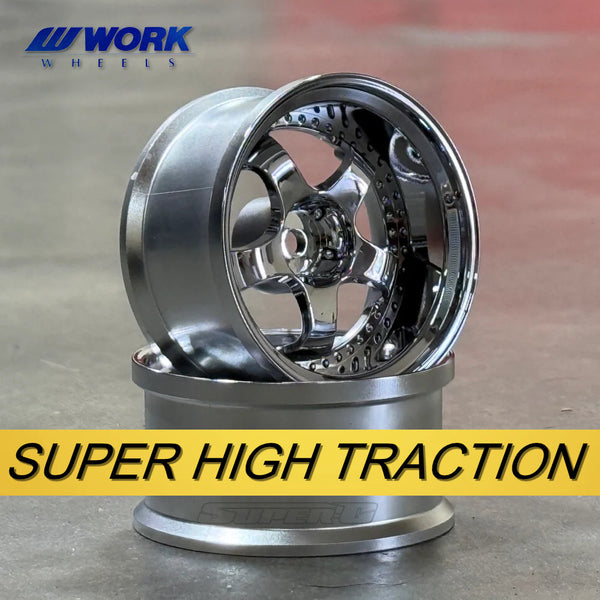 Wnba High Rims Super High Traction WORK MEISTER S1 3P 6mm - 8mm 1-10 RC RIMS CHROME ...
