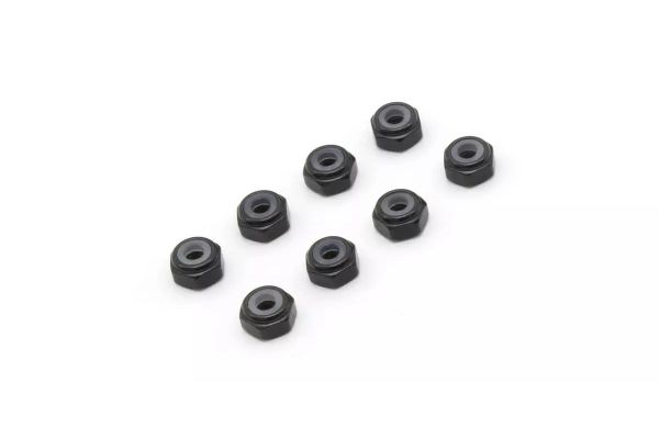 M2 Aluminum Nylon Color Nut 8pcs (BLACK) for Mini-Z - 8 Pack [KYOSHO] MZW128BK