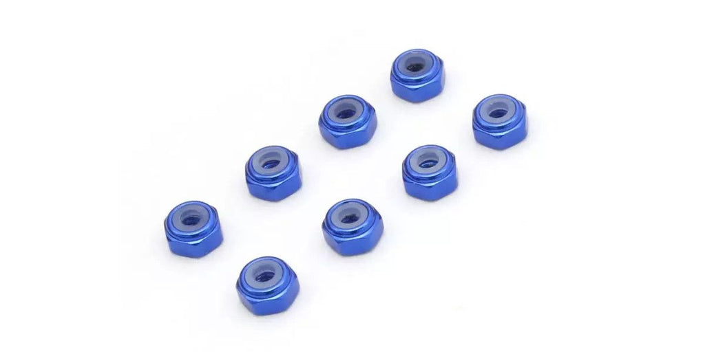M2 Aluminum Nylon Color Nut 8pcs (BLUE) for Mini-Z - 8 Pack