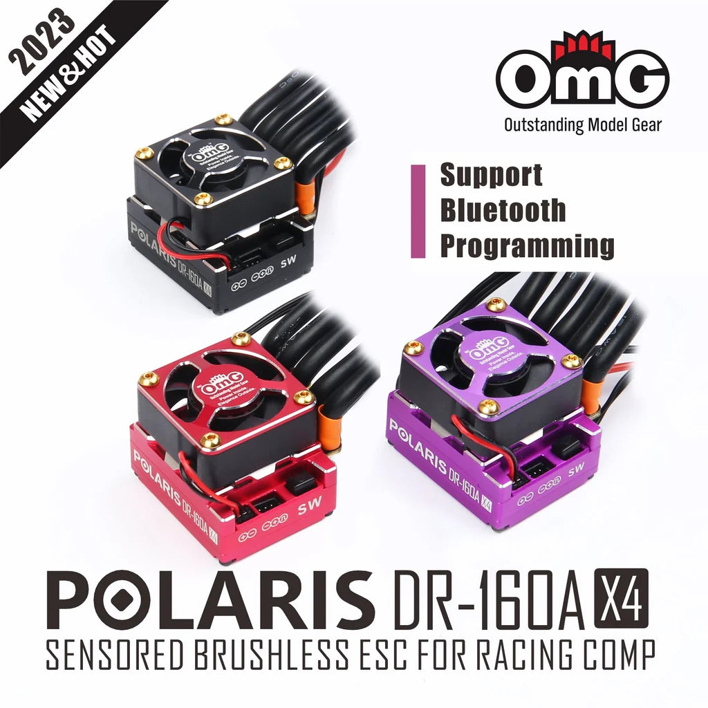 POLARIS PRO ESC DRIFT (2S) 160A ESC Speed Controller (Boost and Turbo) PROGRAMMABLE [OMG] OMG-POLARIS DR-160AX4