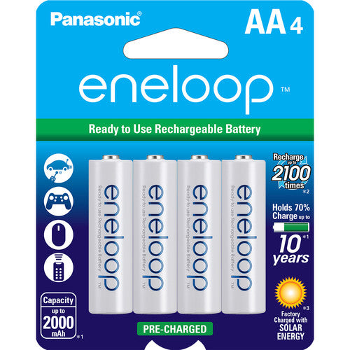 ENELOOP AA Rechargeable Ni-MH Batteries (2000mAh, 4-Pack) [Panasonic] 6644040-4