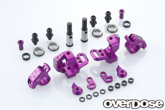 Adjustable Aluminum RWD Knuckle Set TYPE-2 (PURPLE) [OVERDOSE] OD2437B