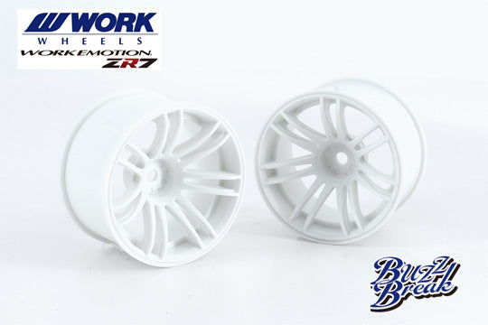 *WIDE* WORK EMOTION ZR7 30mm WIDE (9offset - WHITE) (2 PACK) 1/10 Rims Wheel [Buzz Break x Overdose] BB-RW-035
