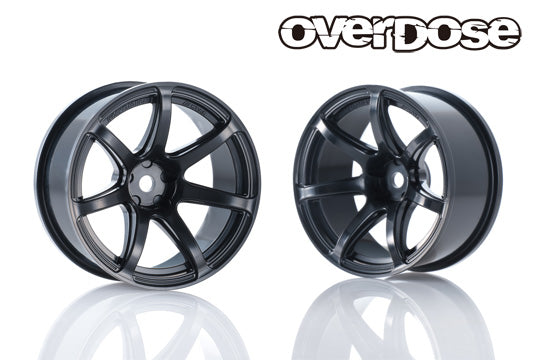 Work Emotion T7R - Black - 7mm (2pc) 1-10 Drift Rims [Overdose] OD4083