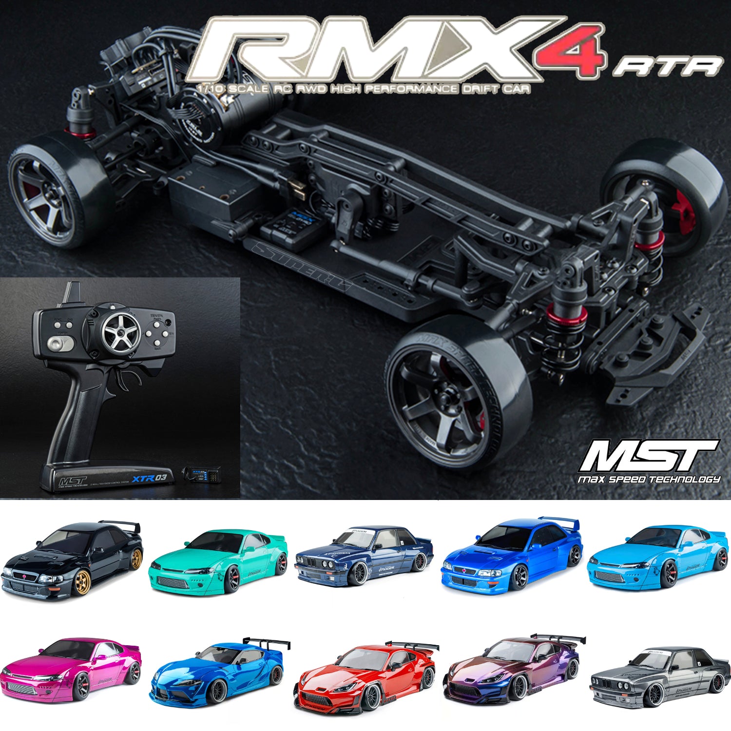 MST RMX4 RWD 2WD READY TO RUN RTR RC Drift Car (WITH BODY) RMX BRUSHLESS VERSION