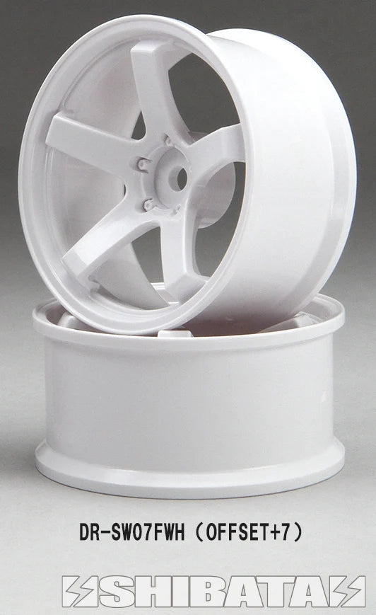 F23 - 5 Spoke - White - High Traction - Rims (5mm - 7mm) [Shibata] DR-SW05FWH DR-SW07FWH