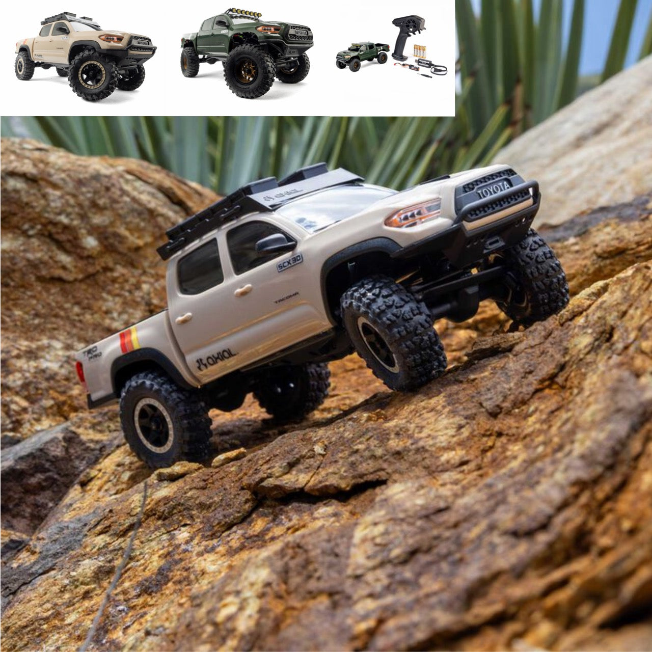 1/30 SCX30 Toyota Tacoma TRD Pro Extreme Off-Road 4X4 Rock Crawler RTR Brown Green [axial] AXI-3289T2 AXI-3289T1