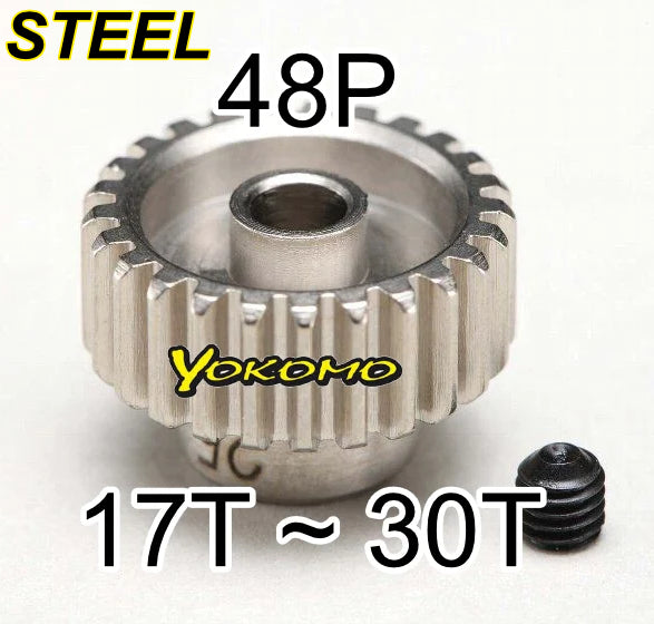 Precision STEEL Pinion Gear - 48P - 17T 18T 19T 20T 21T 22T 23T 24T 25T 26T 27T 28T 29T 30T [Yokomo] BM-48