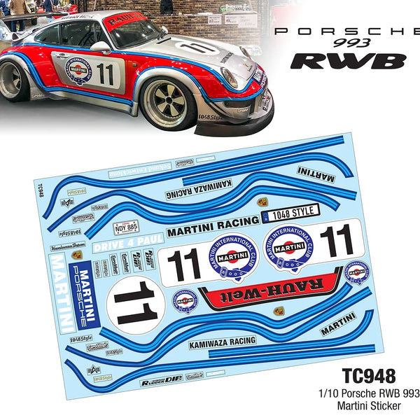 1-10 LIVERY: RWB MARTINI DECAL SHEET STICKERS [TEAM-C] TC948 – Super-G ...