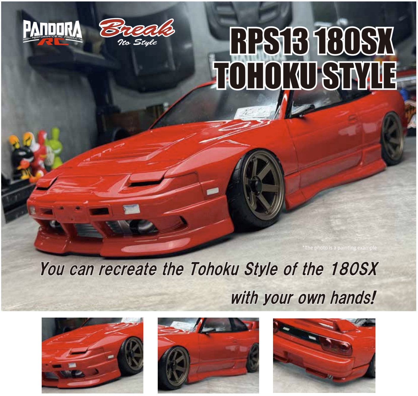 RPS13 180SX Aero Set (HOT ROAD spec.) for 1-10 (PAB-3226) [PANDORA] PAI-816