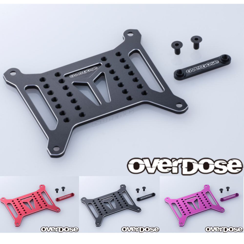 overdose バッテリーホルダー&プレートセット Aluminum BATTERY PLATE Set Type-2 for GALM (RED PURPLE BLACK