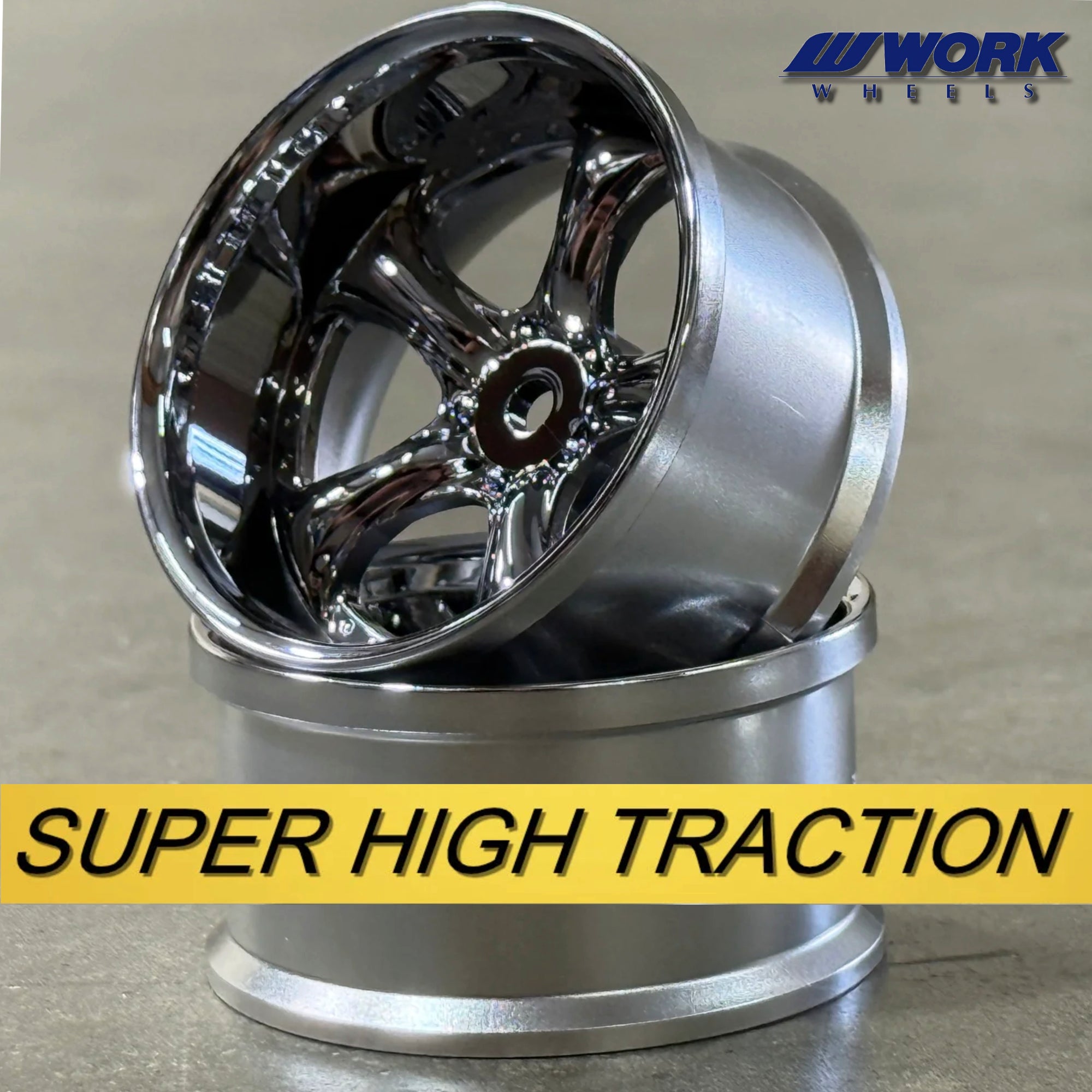 Work VS-KF VSKF 1-10 VS KF Super High Traction Wheels (CHROME) 6mm / 8mm 1-10 RIMS [Lab] LWS-0906C  LWS-0908C