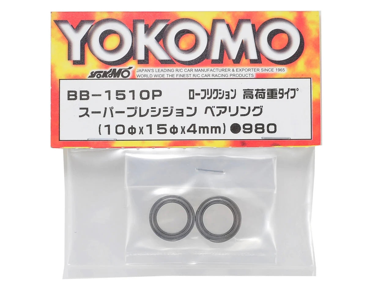 10x15x4mm SUPER PRECISION Ball Bearings - 2 Pack [Yokomo] BB-1510PA