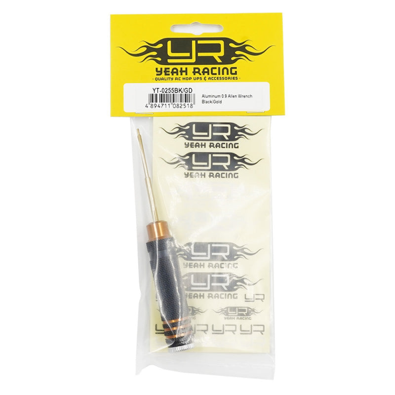 Mini 0.9 Aluminum Allen Wrench Driver Black/Gold [YEAH RACING] YT-0255BK/GD