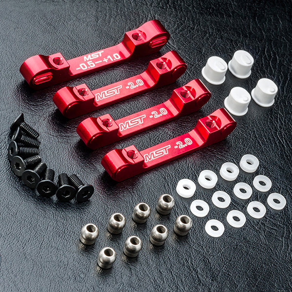RMX 2.0 / 2.5 Aluminum Suspension Mount Set TOE (RED) [MST