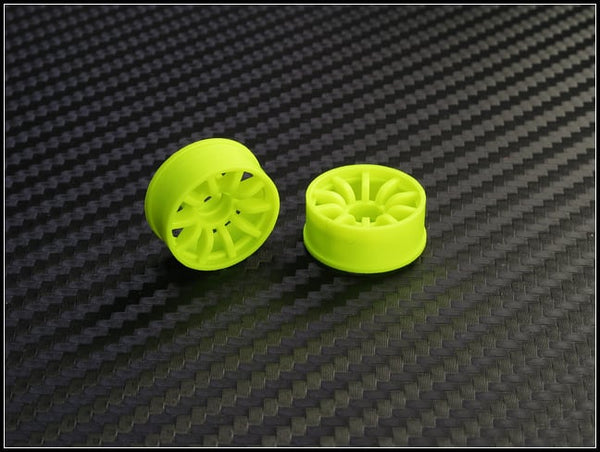 2WD Machine Cut - 10 Spoke Wheels YELLOW - RWD Rims for Mini-Z (1-28 ...